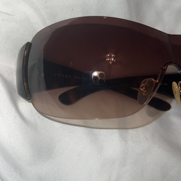 PRADA SHIELD SUNGLASSES BROWN ! - Picture 4 of 4
